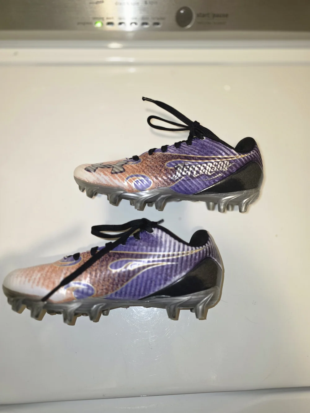 Under Armour Justin Jefferson Blur Kids' Purple & Orange Athletic Cleats